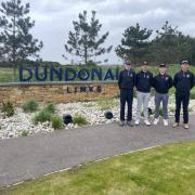 LtoR - Charlie Boys, Jonjo Ashbrook, Marcus Wildblood and Charlie Ashbrook at Dundonald Links golf course.