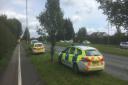 Police at the scene near Greenfield Lock in Great Boughton this morning.