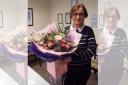 Glenda Crawshaw with her bouquet.
