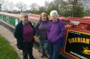 Caty Rowlands, of Llangoed on Anglesey, Anne-Marie Treguer, of Chorley, and Ally Whittaker, of Wigan, at Whitchurch Marina