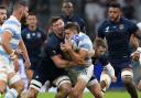 England's Tom Curry (left) makes head on head contact with Argentina's Juan Mallia which results in a red card during the 2023 Rugby World Cup Pool D match at the Stade de Marseille, France.