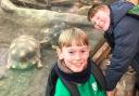 Lower Heath pupils Jacob Shaw and Archie Price at Chester Zoo.