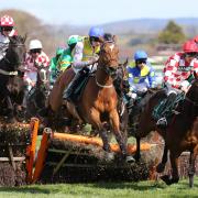 Randox Grand National Meeting 2022.

Pictured is Navajo Pass (Blue and Yellow Silks, No.15) trained by Donald McCain from Cholmondeley near Whitchurch.
in the 1.45pm 20 Years Together, Alder Hey & Aintree Handicap Hurdle.
JockeyTheo Gillard.
Picture