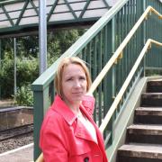 North Shropshire MP Helen Morgan at Whitchurch railway station.
