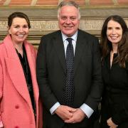 Louise Lidford, Simon Baynes MP, and Nichola Hembury in the House of Commons during the MP HERoes Award Reception on Tuesday, November 14.
