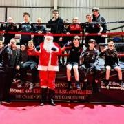Fort Boxing Club members with Santa Claus.