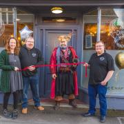 Liz and Richard Lever with Whitchurch pirate Guy Hepworth and Jon Gudgion.