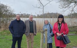 Cllrs Paul Goulbourne, Geoff Elner, Joan Mowl, and Anne Wignall, who is also mayop, at the tree planting ceremony