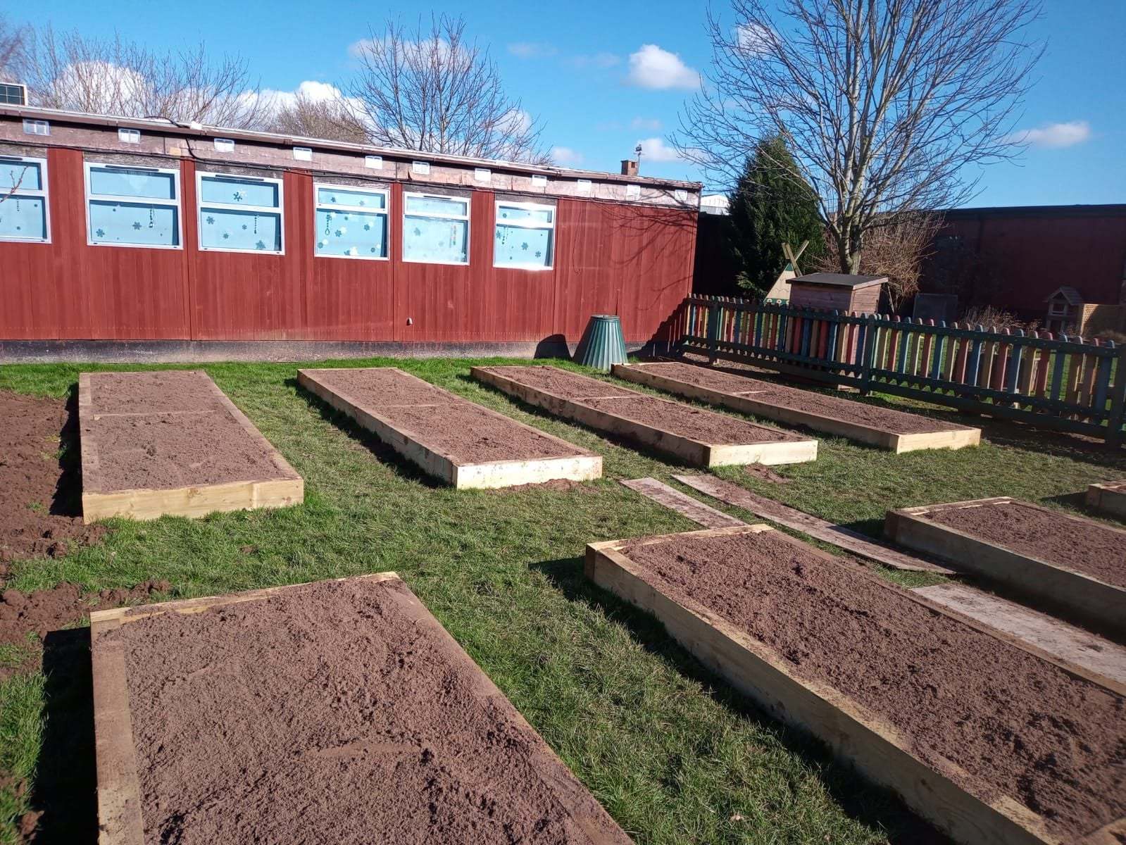 The new allotment at Ellesmere Primary School