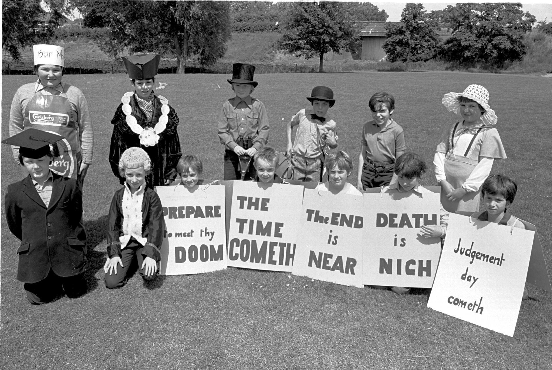 Cast members from the Ellesmere Primary School play in 1980.