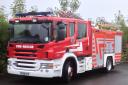 One fire engine was sent to the scene where a heavy goods vehicle collided with a bridge.