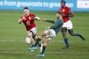 Willie le Roux of South Africa kicking as Tom Curry of the British & Irish Lions looks for the charge down during the Castle Lager Lions Series, First Test match at the Cape Town Stadium, Cape Town, South Africa. Picture date: Saturday July 24, 2021.