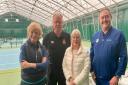 Pictured, from left, Tennis Shropshire chair Fiona Jones, Stephen Welti, the senior performance coach at Ellesmere College, LTA president Sandi Procter, and Simon Jones, LTA councillor for Shropshire.