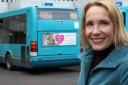 Helen Morgan MP and a bus.