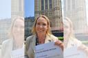 Helen Morgan MP with her rural bus petition.