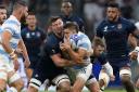 England's Tom Curry (left) makes head on head contact with Argentina's Juan Mallia which results in a red card during the 2023 Rugby World Cup Pool D match at the Stade de Marseille, France.