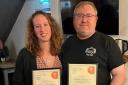 Liz and Richard Lever with their recent awards.