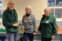 Alan Scutt, from Whitchurch Foodbank with Sue Fawcett and Hazel Nimmo.
