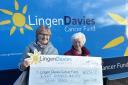 Liz Houghton and her mum Doreen Ivison with the donated cheque.