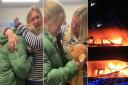 Melanie Jones comforts her daughter Lucy, 11, after the girl is reunited with her stuffed toy Tigger