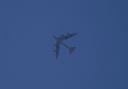 US Air Force B52 heavy bomber flying over Whitchurch