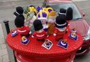 The coronation themed yarn was made by Whitchurch WI.