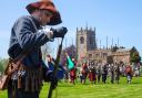 Many people came top enjoy the English Civil War re-enactment.