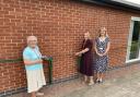 Freda Ridgway BME, MP Helen Morgan and Lower Heath headteacher Helen Reynolds cut ther ribbon.