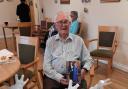 Tom Bate, who's now 100 years old, at his birthday celebrations on October 27.