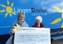 Liz Houghton and her mum Doreen Ivison with the donated cheque.