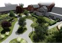 A 3D rendering of a proposed redevelopment of Grade II listed Dodington Lodge, Whitchurch (Planning statement)