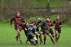 Action from Oswestry's clash with Trentham. Picture by Nick Evans-Jones.
