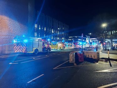 Five fire engines, including the aerial appliance, were called out to Boujee Chester on Wednesday night. Picture: Shelley-lou Heron.