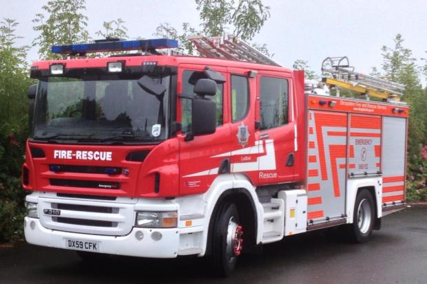 Fire engine from Shropshire Fire and Rescue Service (SFRS).