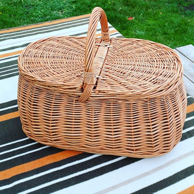 Whitchurch Herald: Oval Wicker Picnic Basket Ollie. Credit: Not On The High Street