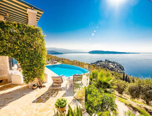 Whitchurch Herald: Exquisite Family Villa With Spectacular Ocean Views And Heated Infinity Pool - Corfu, Greece. Credit: Vrbo