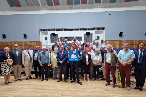 Shropshire councillor Dean Carroll (centre) with Conseravtive councillors.