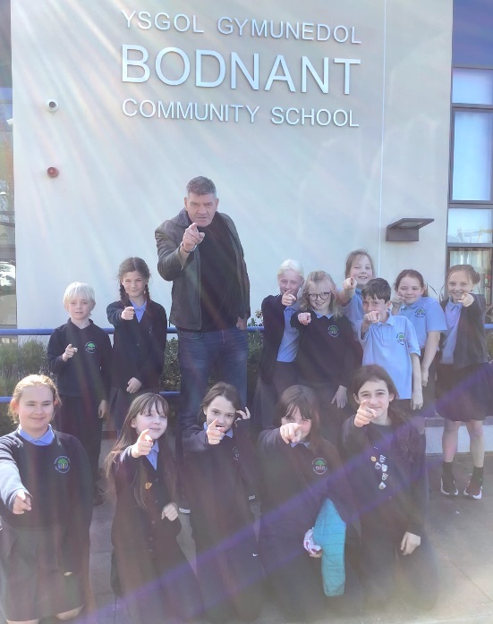 Actor Spencer Wilding visits Bodnant School.