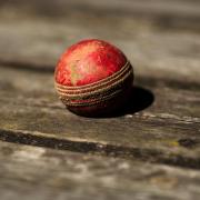 A general view of a worn cricket ball as a Kew Cricket Club's Sunday XIside  take on Lord Gnome's at the Kew Cricket Club.