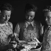 Wem schoolchildren learning domestic skills and gardening in 1947. Picture: Geoff Charles Collection.