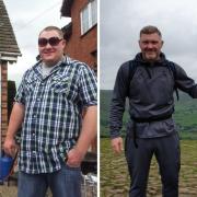 Leigh before and after his weight loss.