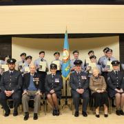 Whitchurch Air Cadets with WWII veteran Donald Fraser and his wife, Sylvie