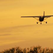 Sunset landings at Sleap Airfield. Picture by Brian Roberts.