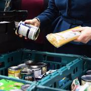 Food being stored at a foodbank.