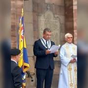 The Proclamation was read by the mayor of Whitchurch Councillor Andy Hall.