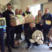 Staff from ABP Foods in Ellesmere with their Easter raffle prizes that raised hundreds of pounds.