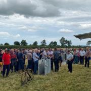 Part of the crowd at Saturday’s dispersal sale at Mount Farm, Haimwood, Llandrinio. Further sales will take place in Malpas and Penley.