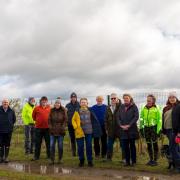 Members of the co-operative at Twemlows Solar Farm.