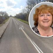 Cllr Peggy Mullock (inset) has called for a speed limit for Tilstock Road.