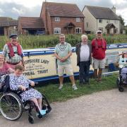 The group in Ellesmere ready for their day out on the Shropshire Lady on Ellesmere canal